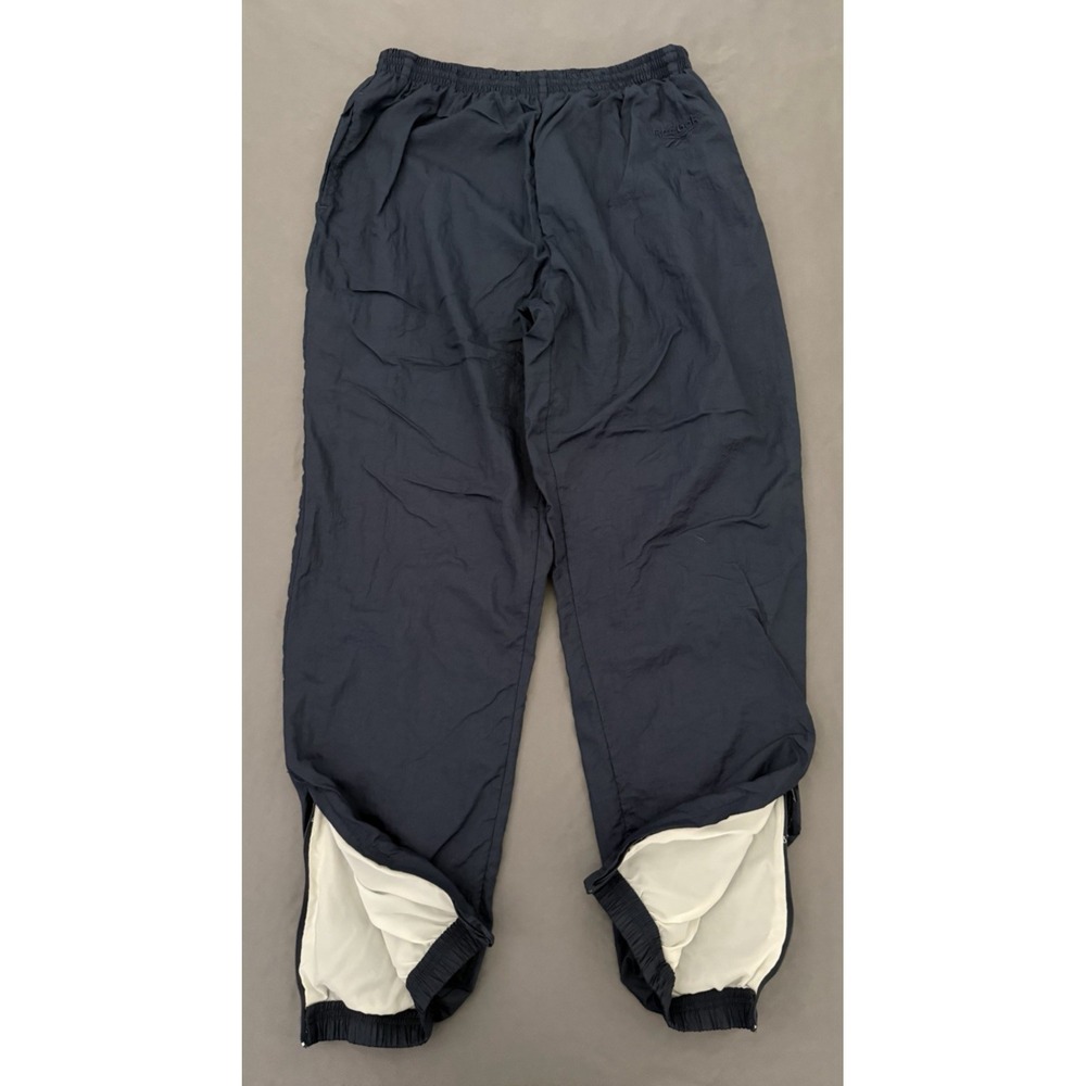 VTG Reebok Windbreaker Pants Men's Large Blue Ankle Zip Ankle Swishy 90s